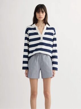 Everlane The Easy Short in Denim Pinstripe XS